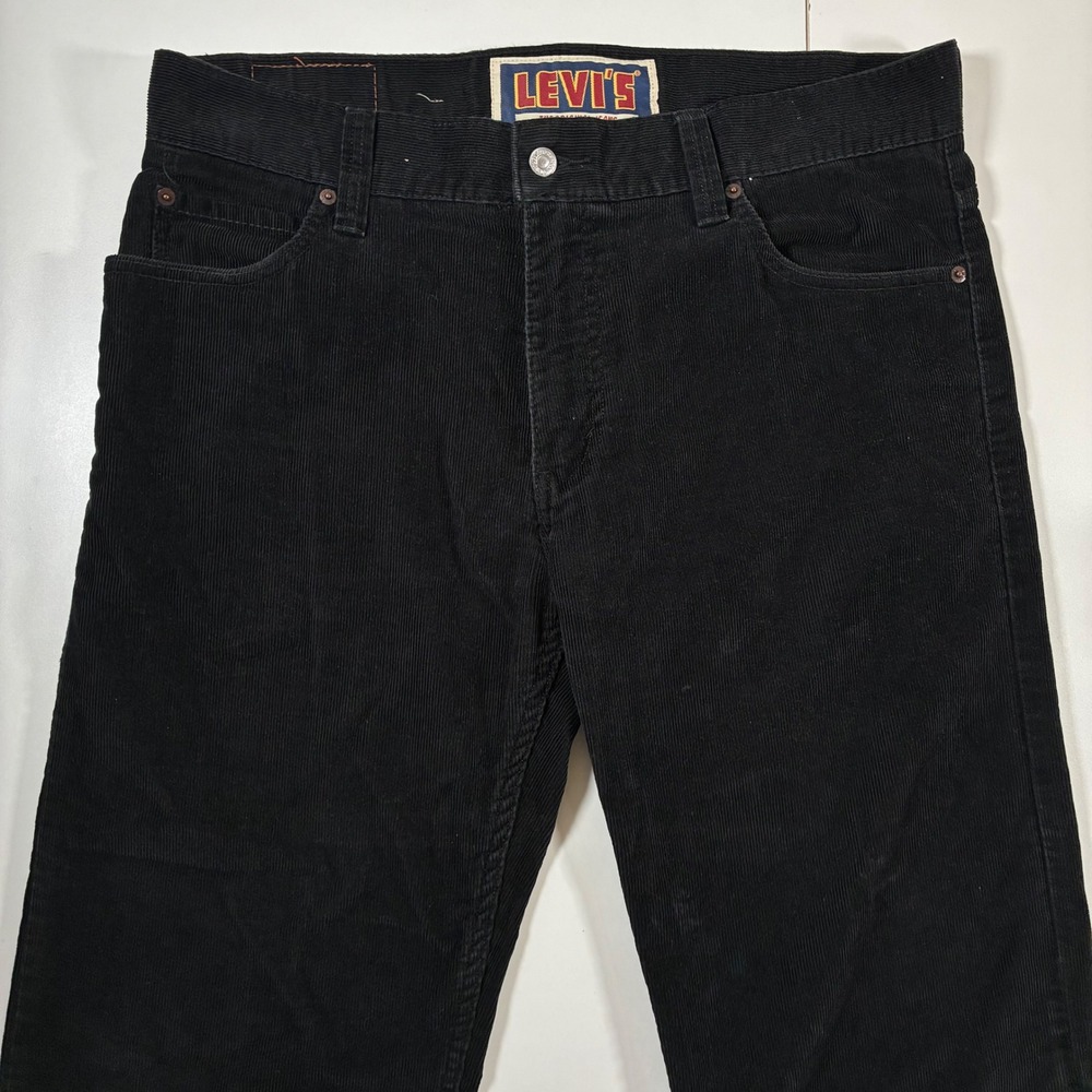 Vintage Levi's 549 Low Loose Corduroy Jean Pants 38x30 Black Baggy (Tag 36x30)